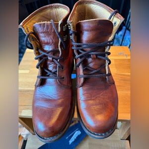 Frye combat Veronica brown leather lace up combat boots size 8